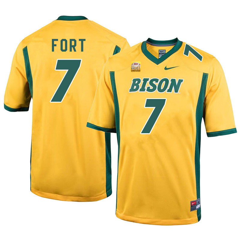 Men #7 Tre Fort North Dakota State Bison College Football Jerseys Sale-Yellow - Click Image to Close